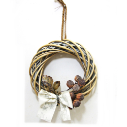 Wianek z wikliny Szary Rustyklany 30cm